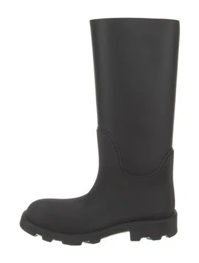 Pre-owned Burberry Rubber Rain Boots In Black