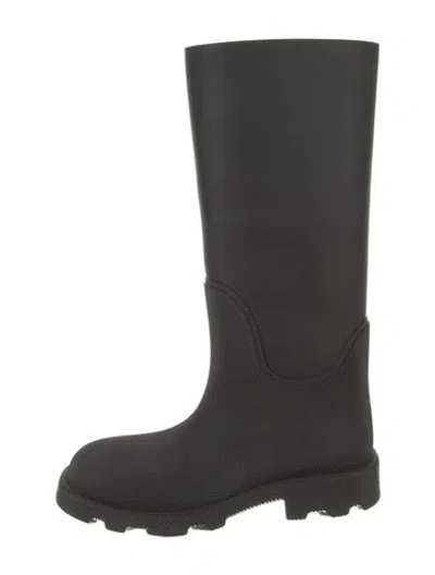 Pre-owned Burberry Rubber Rain Boots In Black