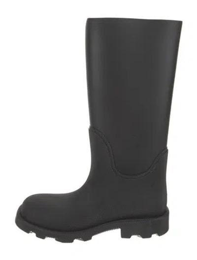 Pre-owned Burberry Rubber Rain Boots In Black