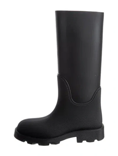 Pre-owned Burberry Rubber Rain Boots In Black