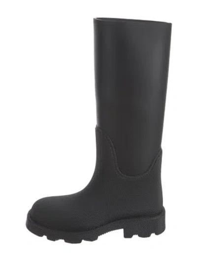 Pre-owned Burberry Rubber Rain Boots In Black
