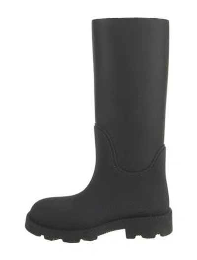 Pre-owned Burberry Rubber Rain Boots In Black
