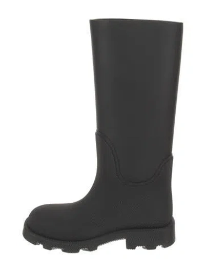 Pre-owned Burberry Rubber Rain Boots In Black