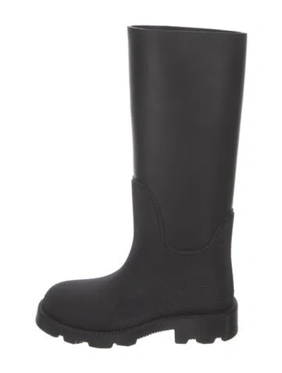 Pre-owned Burberry Rubber Rain Boots In Black
