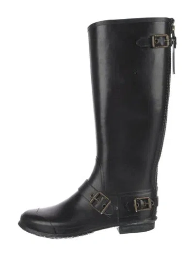Pre-owned Burberry Rubber Rain Boots In Black