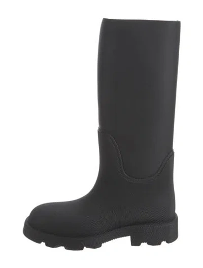 Pre-owned Burberry Rubber Rain Boots In Black