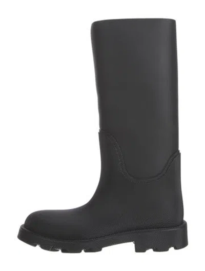Pre-owned Burberry Rubber Rain Boots In Black