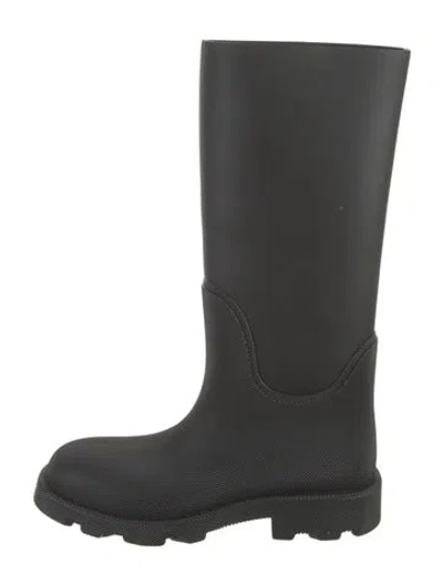 Pre-owned Burberry Rubber Rain Boots In Black