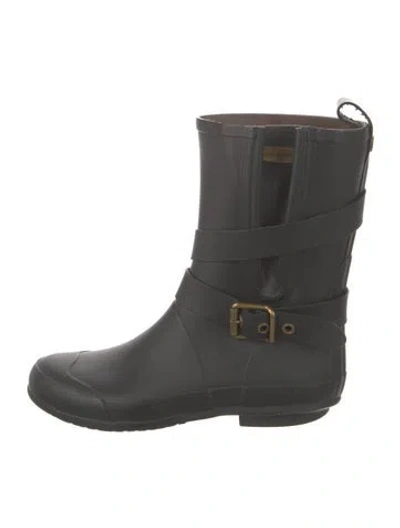 Pre-owned Burberry Rubber Rain Boots In Black