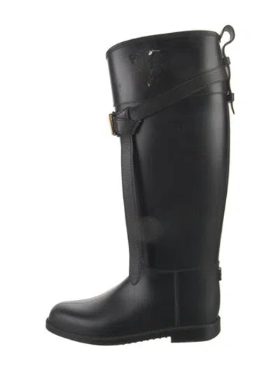 Pre-owned Burberry Rubber Rain Boots In Black