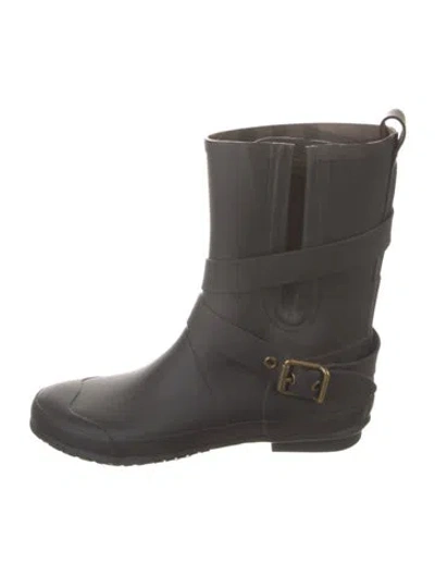 Pre-owned Burberry Rubber Rain Boots In Black