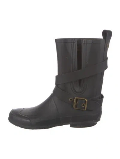 Pre-owned Burberry Rubber Rain Boots In Black