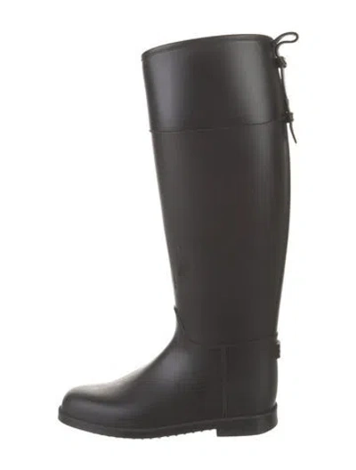 Pre-owned Burberry Rubber Rain Boots In Black