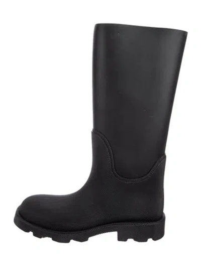 Pre-owned Burberry Rubber Rain Boots In Black