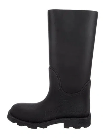 Pre-owned Burberry Rubber Rain Boots In Black