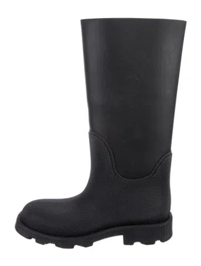 Pre-owned Burberry Rubber Rain Boots In Black