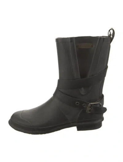 Pre-owned Burberry Rubber Rain Boots In Black