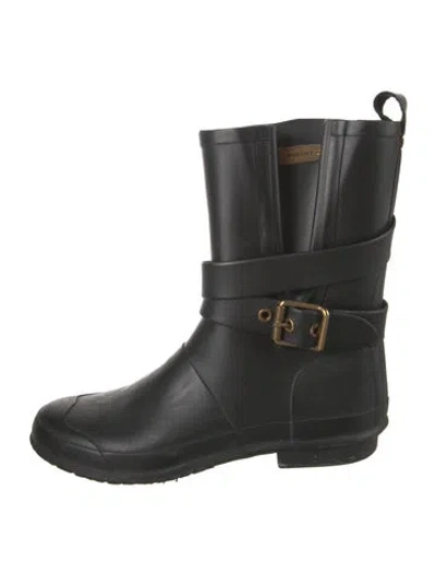 Pre-owned Burberry Rubber Rain Boots In Black