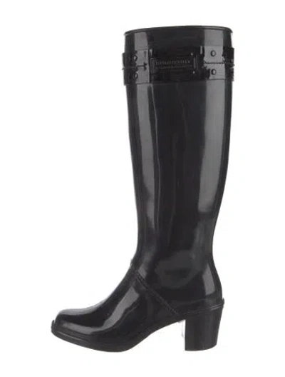Pre-owned Burberry Rubber Rain Boots In Black