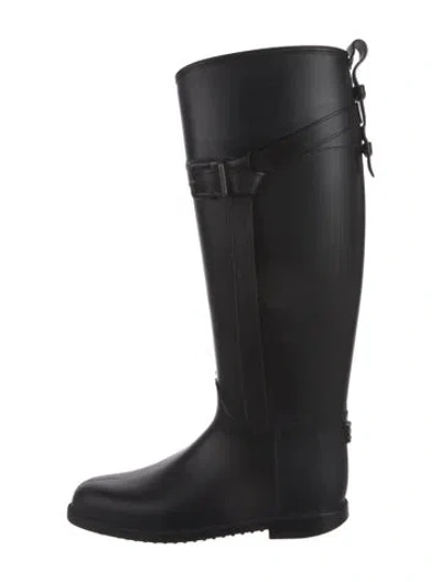 Pre-owned Burberry Rubber Rain Boots In Black