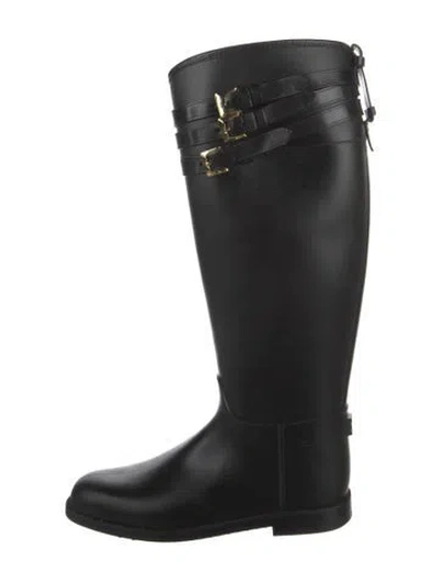 Pre-owned Burberry Rubber Rain Boots In Black
