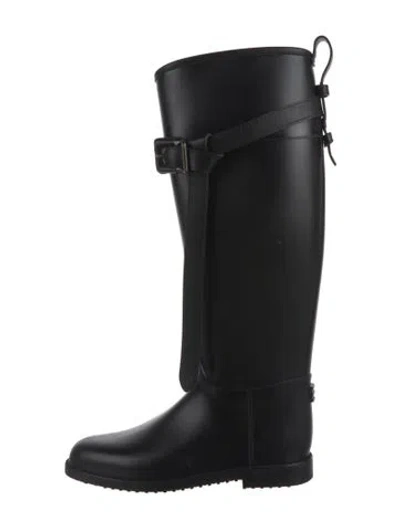 Pre-owned Burberry Rubber Rain Boots In Black