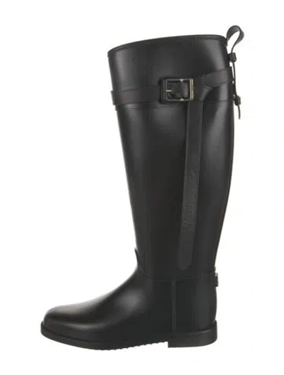 Pre-owned Burberry Rubber Rain Boots In Black