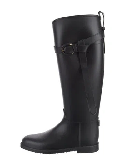Pre-owned Burberry Rubber Rain Boots In Black