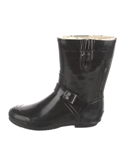 Pre-owned Burberry Rubber Rain Boots In Black