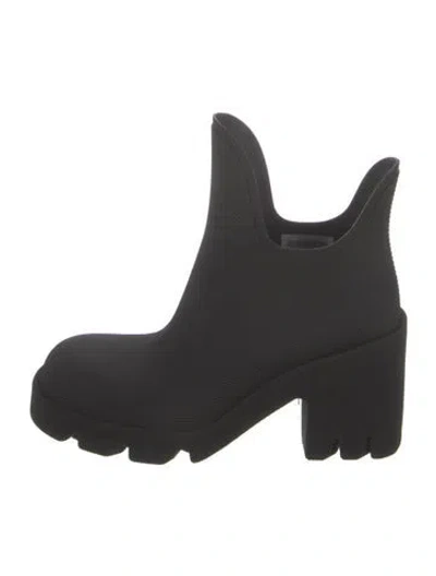 Pre-owned Burberry Rubber Rain Boots In Black