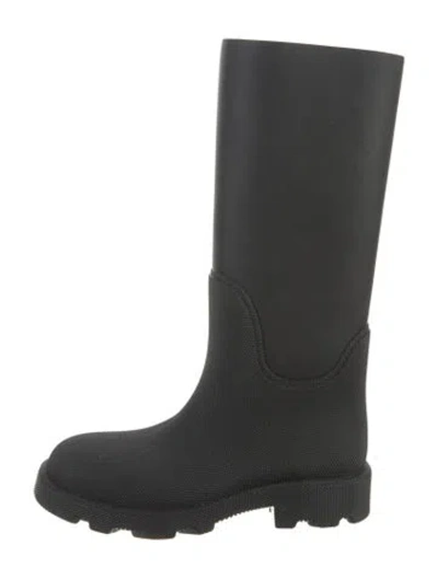 Pre-owned Burberry Rubber Rain Boots In Black