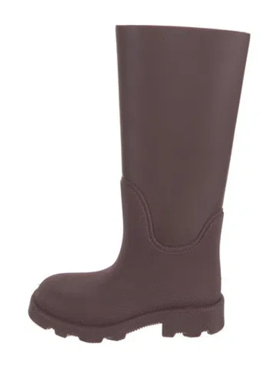 Pre-owned Burberry Rubber Rain Boots In Burgundy