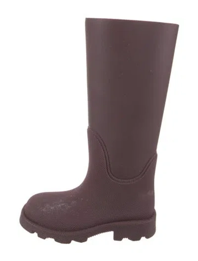 Pre-owned Burberry Rubber Rain Boots In Burgundy