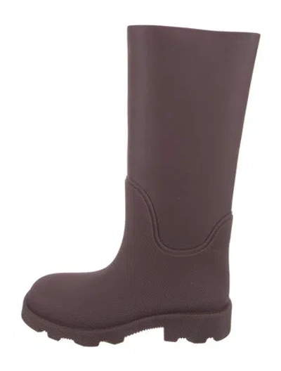 Pre-owned Burberry Rubber Rain Boots In Burgundy