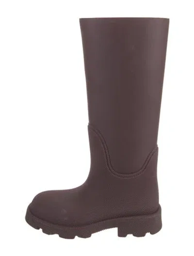 Pre-owned Burberry Rubber Rain Boots In Burgundy
