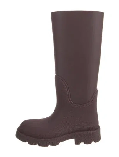 Pre-owned Burberry Rubber Rain Boots In Burgundy