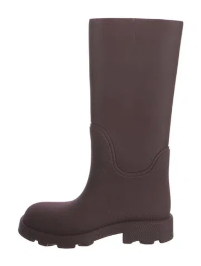 Pre-owned Burberry Rubber Rain Boots In Burgundy