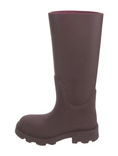 Pre-owned Burberry Rubber Rain Boots In Burgundy