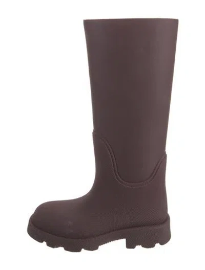 Pre-owned Burberry Rubber Rain Boots In Burgundy