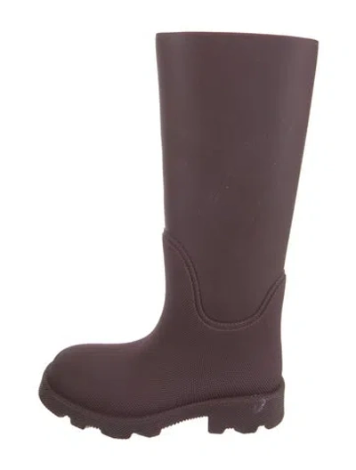 Pre-owned Burberry Rubber Rain Boots In Burgundy