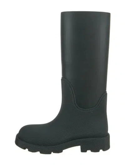 Pre-owned Burberry Rubber Rain Boots In Green