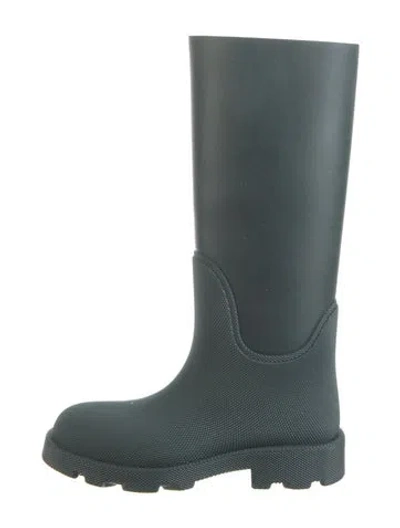 Pre-owned Burberry Rubber Rain Boots In Green