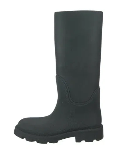 Pre-owned Burberry Rubber Rain Boots In Green