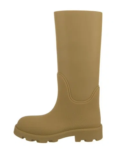 Pre-owned Burberry Rubber Rain Boots In Neutral