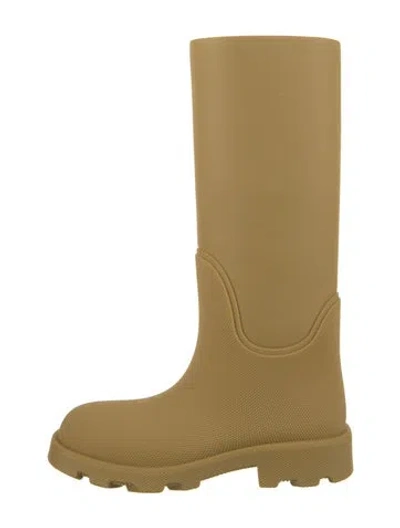 Pre-owned Burberry Rubber Rain Boots In Neutral