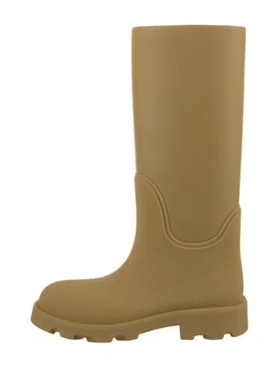 Pre-owned Burberry Rubber Rain Boots In Neutral
