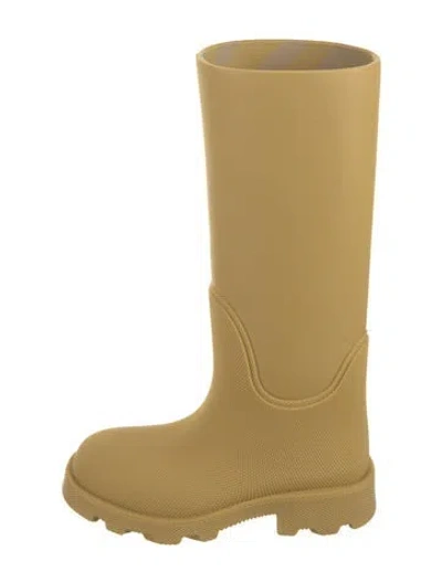 Pre-owned Burberry Rubber Rain Boots In Neutral