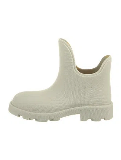 Pre-owned Burberry Rubber Rain Boots In Neutral
