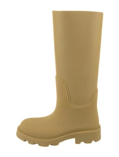 Pre-owned Burberry Rubber Rain Boots In Neutral