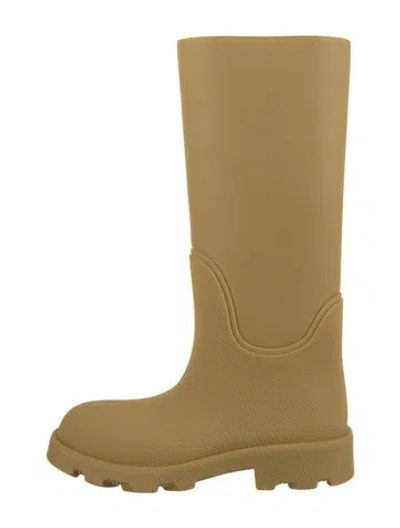 Pre-owned Burberry Rubber Rain Boots In Neutral